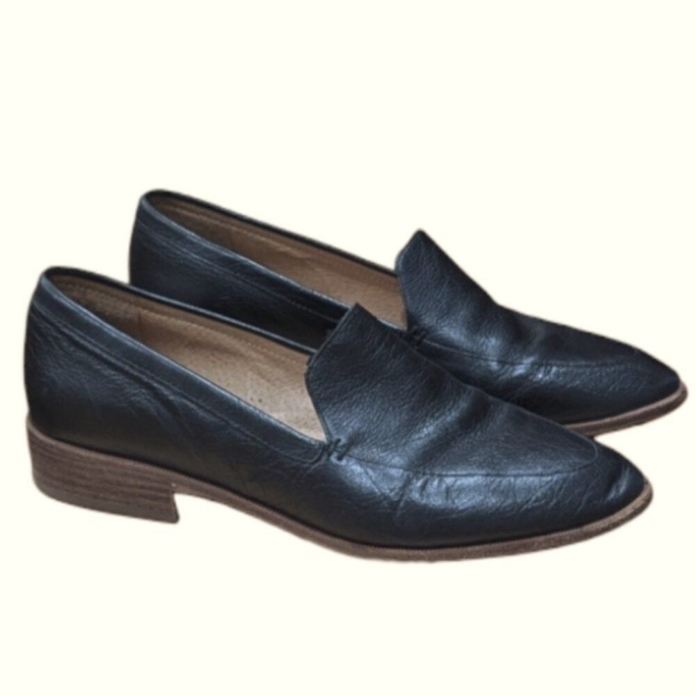 Madewell Black Leather Slip-On Loafers